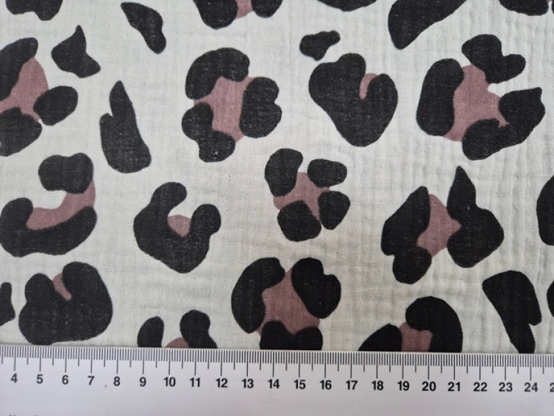 Musselin Leoprint beige